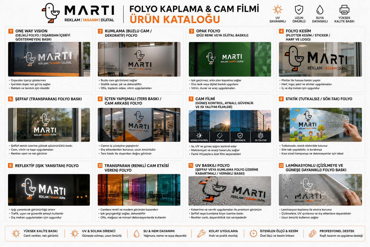 Folyo kaplama ve cam filmi kataloğu