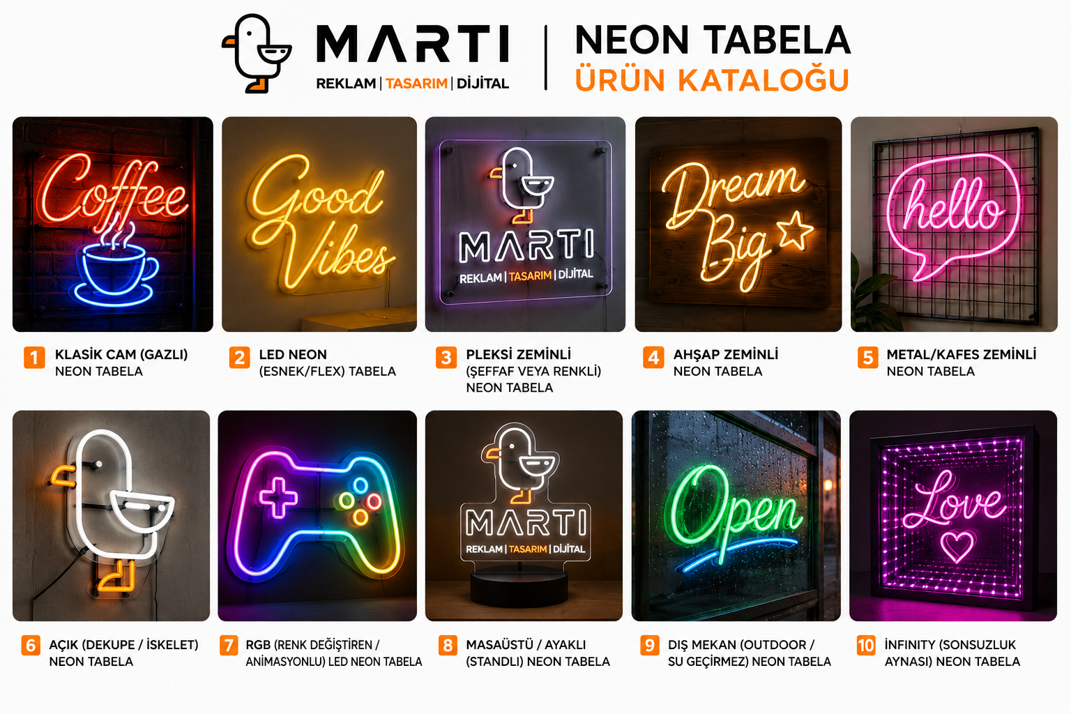 Neon tabela kataloğu